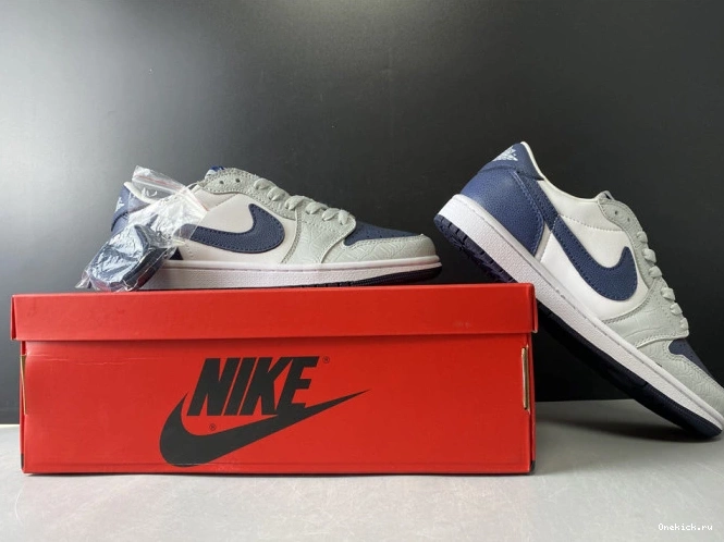 One Kick Navy CW8576-200 Air Jordan 1 Grey Blue 0806